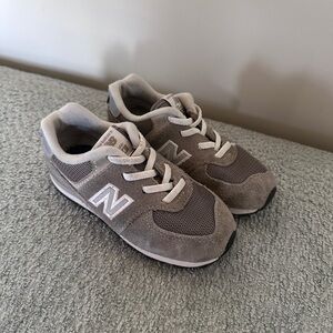 New Balance Kids Classic 574 Taupe Gray Suede & Mesh Sneakers